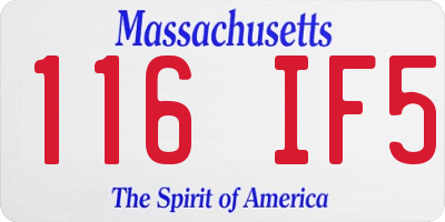 MA license plate 116IF5