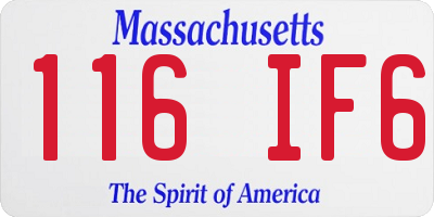 MA license plate 116IF6