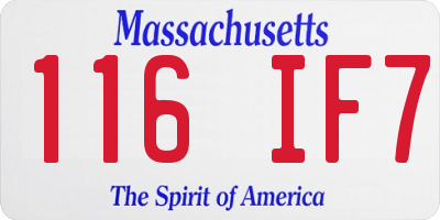 MA license plate 116IF7