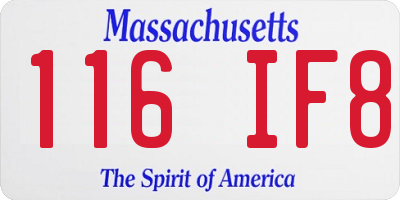 MA license plate 116IF8