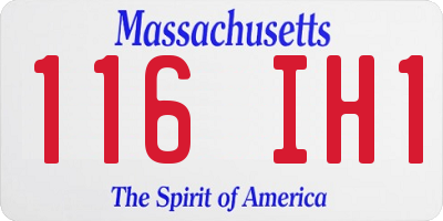 MA license plate 116IH1