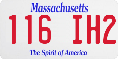 MA license plate 116IH2