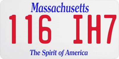 MA license plate 116IH7