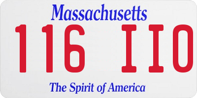 MA license plate 116II0
