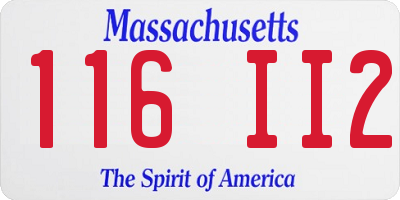 MA license plate 116II2