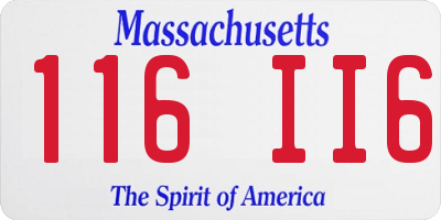 MA license plate 116II6