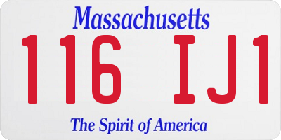 MA license plate 116IJ1