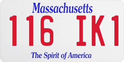 MA license plate 116IK1