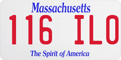 MA license plate 116IL0