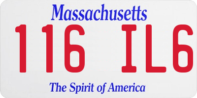 MA license plate 116IL6