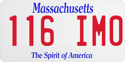 MA license plate 116IM0