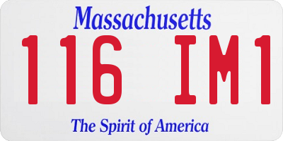 MA license plate 116IM1