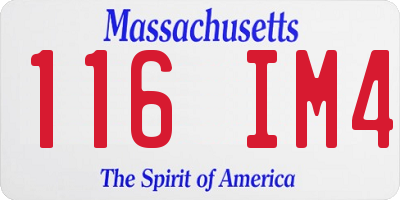 MA license plate 116IM4