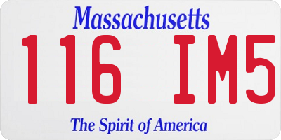 MA license plate 116IM5