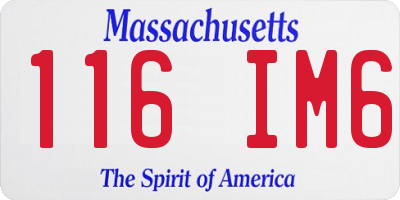 MA license plate 116IM6