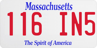 MA license plate 116IN5