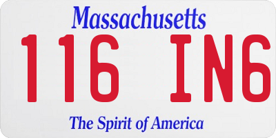 MA license plate 116IN6