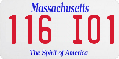 MA license plate 116IO1