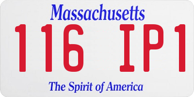 MA license plate 116IP1