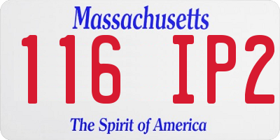 MA license plate 116IP2
