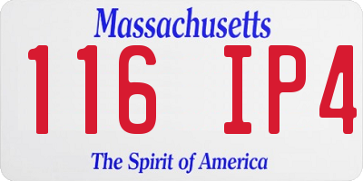 MA license plate 116IP4
