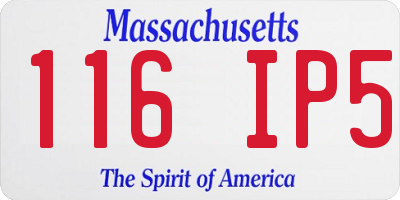 MA license plate 116IP5