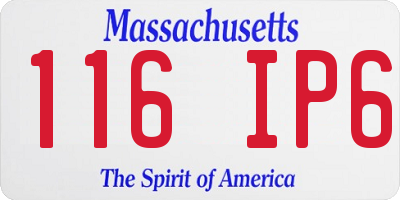 MA license plate 116IP6