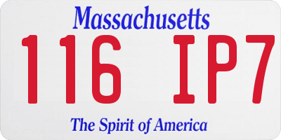 MA license plate 116IP7