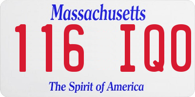 MA license plate 116IQ0