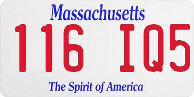 MA license plate 116IQ5