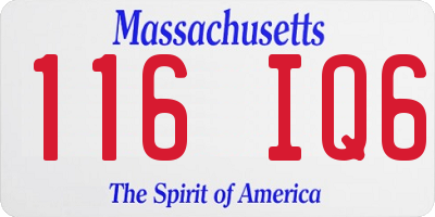 MA license plate 116IQ6