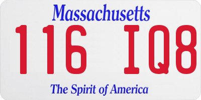 MA license plate 116IQ8