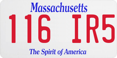 MA license plate 116IR5