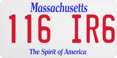 MA license plate 116IR6