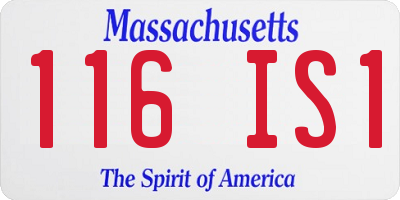 MA license plate 116IS1