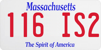 MA license plate 116IS2
