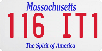 MA license plate 116IT1