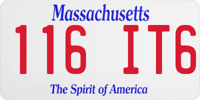 MA license plate 116IT6