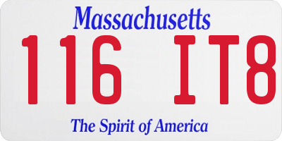 MA license plate 116IT8