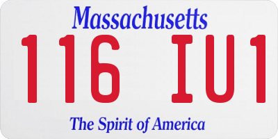 MA license plate 116IU1