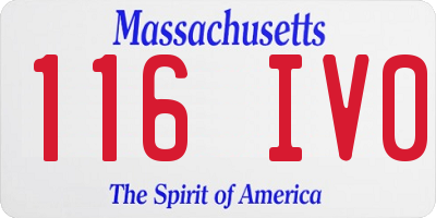 MA license plate 116IV0