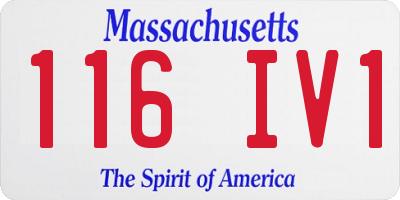 MA license plate 116IV1