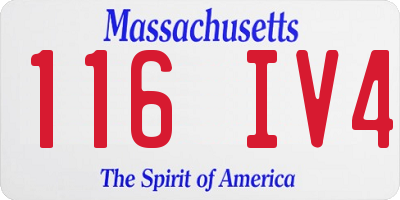 MA license plate 116IV4