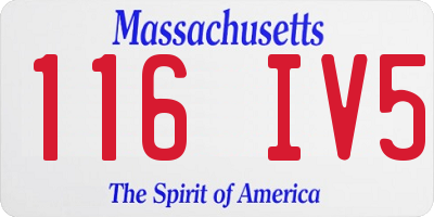 MA license plate 116IV5