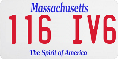 MA license plate 116IV6