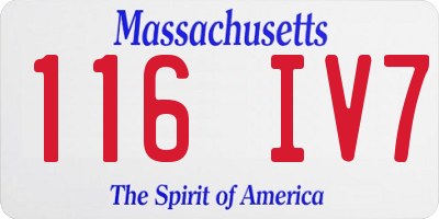 MA license plate 116IV7