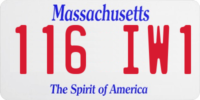 MA license plate 116IW1