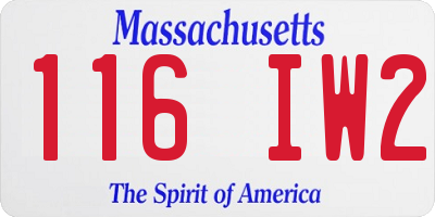 MA license plate 116IW2