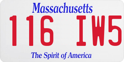 MA license plate 116IW5