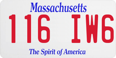 MA license plate 116IW6